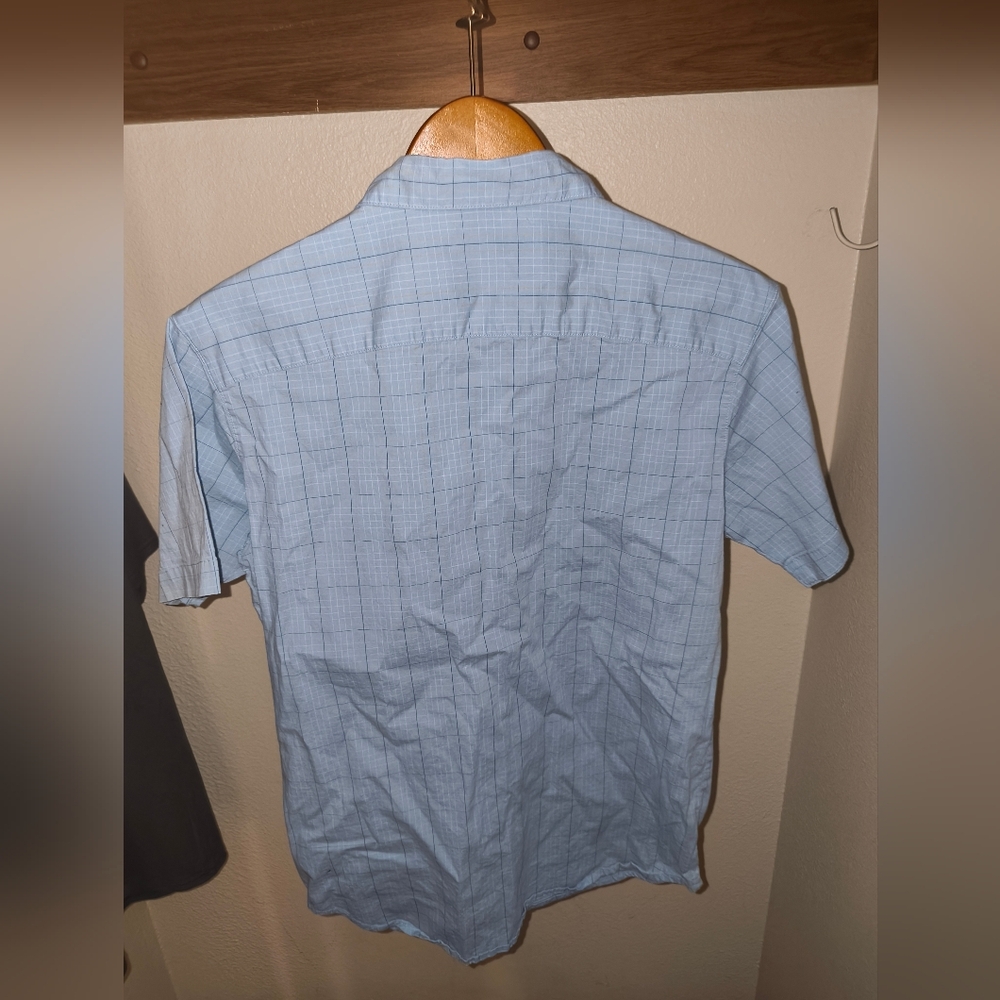 Men's Columbia Light Blue Checkered Shirt
